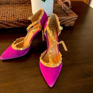 Pink Suede Heels from Nordstrom  Halogen brand #rockstud